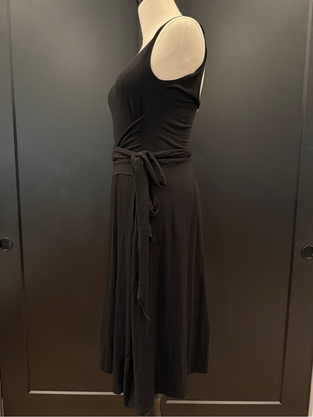Reformation Jeans Black August Midi Dress w/ Tie - Medium - Excellent Condition - Picture 10 of 16